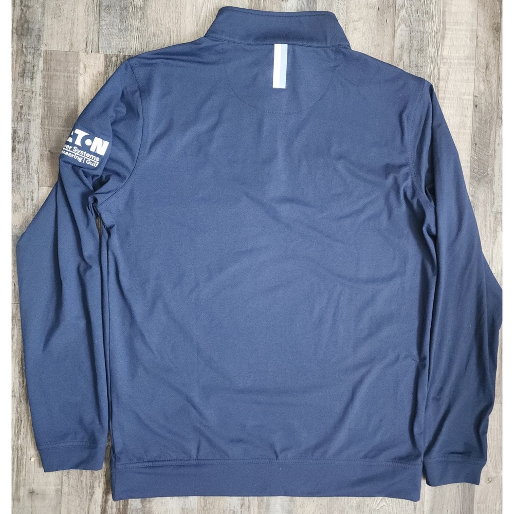 Rhoback Quarter Zip Pullover Mens Small Navy Eaton Power System Logo Performance - Picture 8 of 8